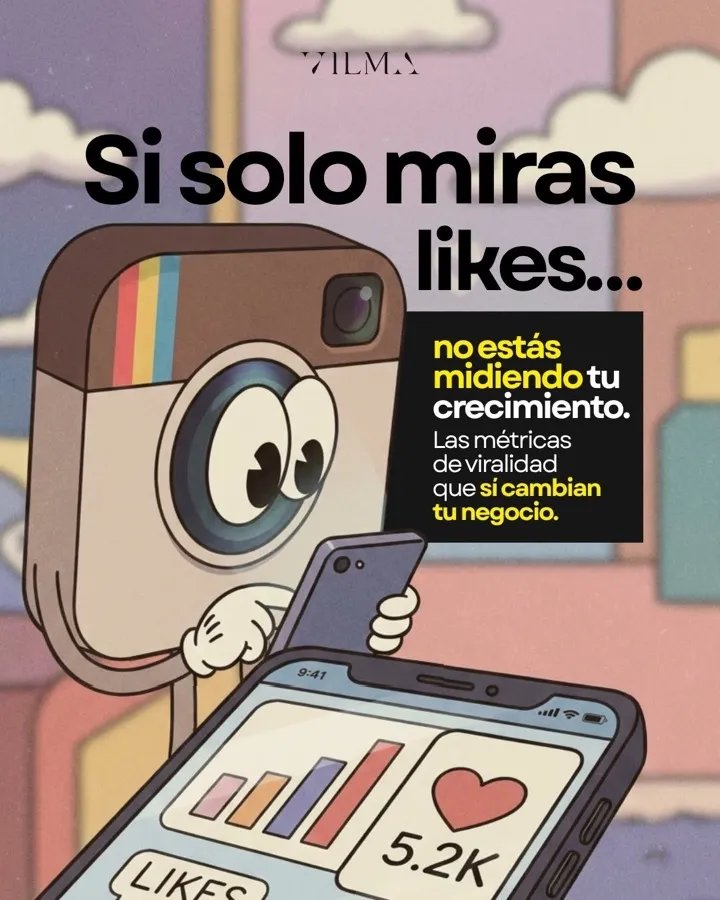 Publicación de Instagram de Vilma Núñez sobre por qué los likes son la métrica más bonita y la más inútil