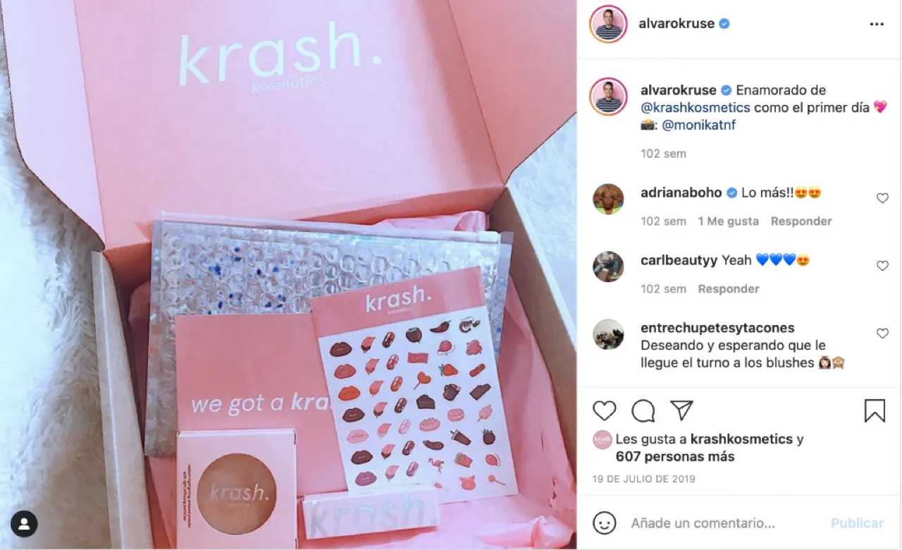 Unboxing influencer en Instagram