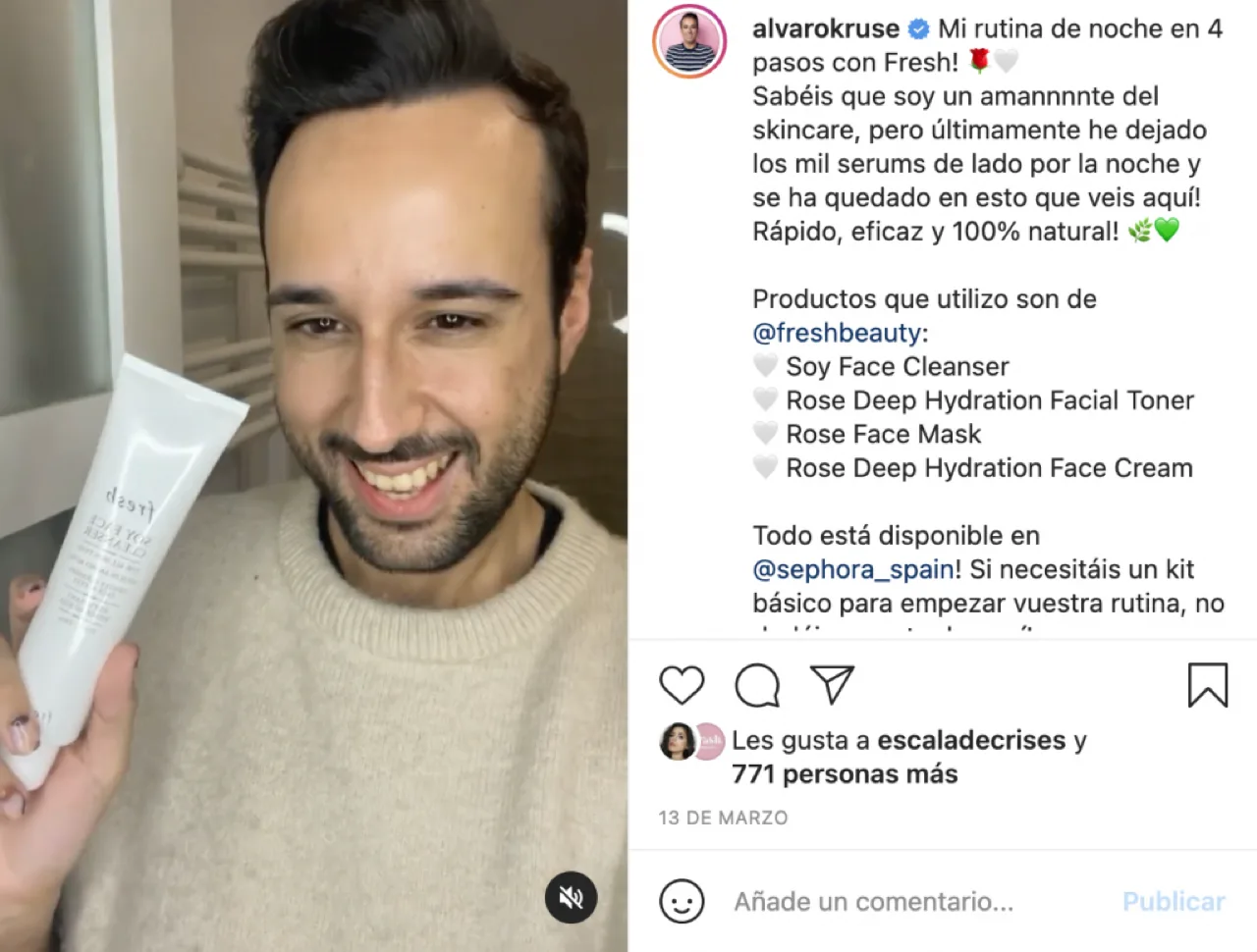 Demo de producto en redes sociales