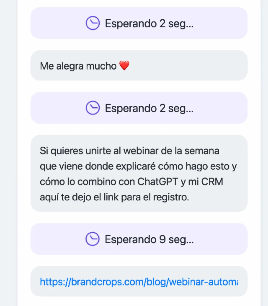 Mensaje automatizado