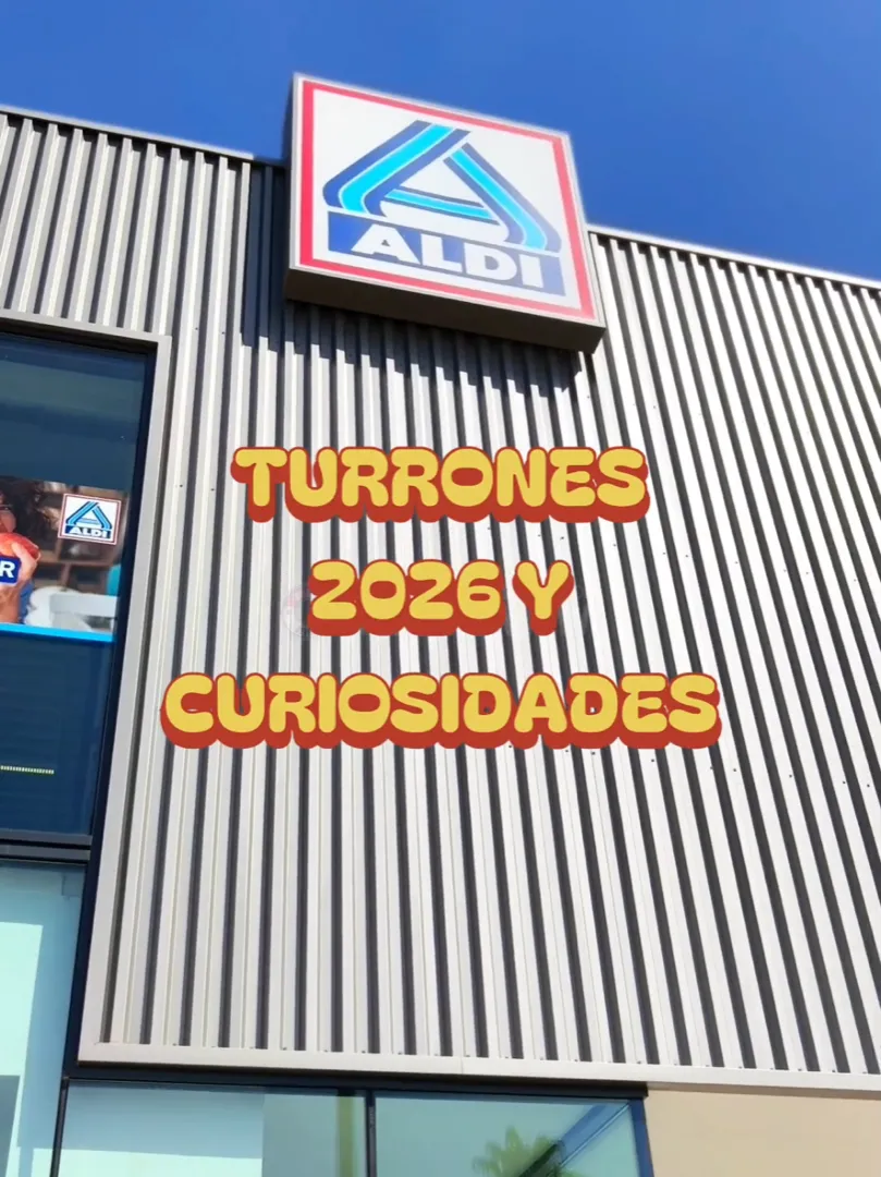 Fotograma del vídeo de TikTok de @busosreview mostrando los turrones del lineal de Aldi el 1 de octubre de 2026