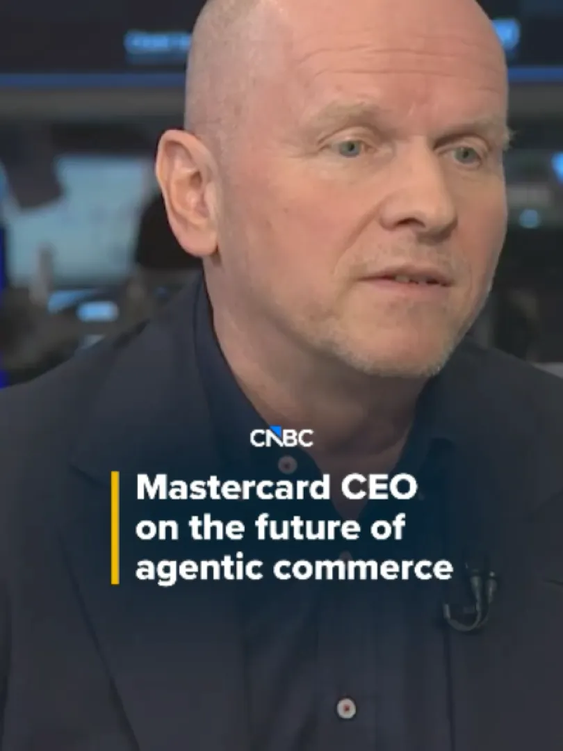 Vídeo de CNBC en TikTok con el consejero delegado de Mastercard hablando del futuro del agentic commerce