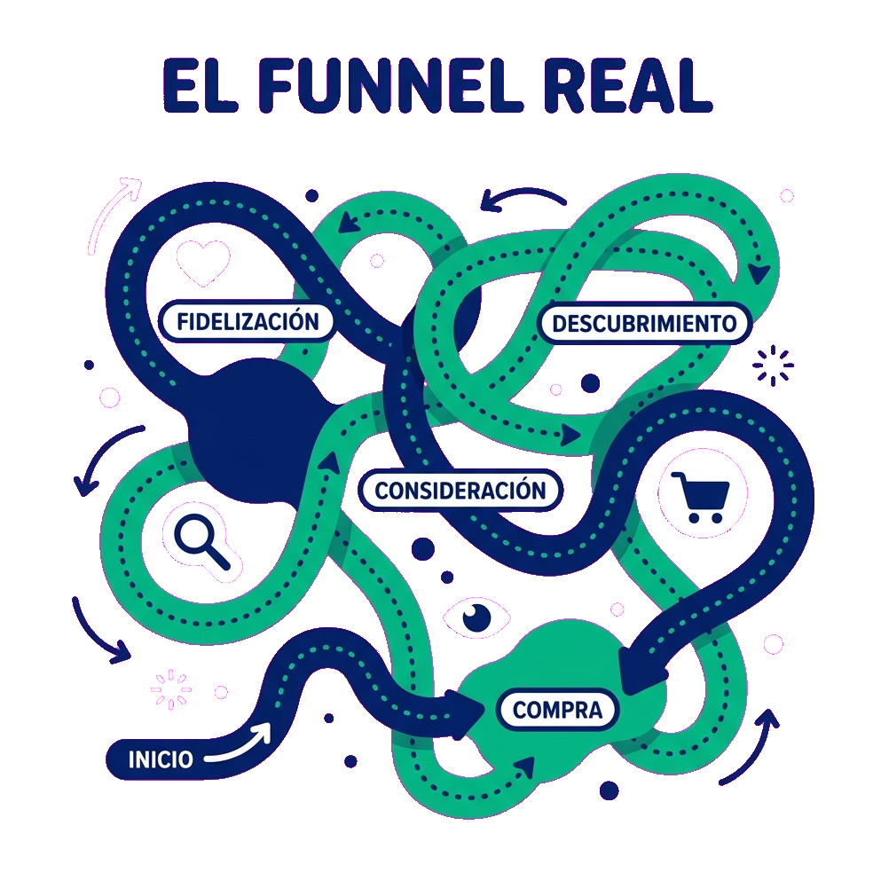 The real Brandcrops funnel, non-linear, with the middle funnel as the ground to work