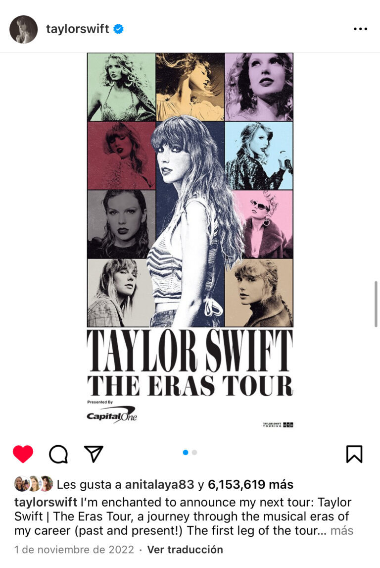 Eras tour instagram Taylor Swift